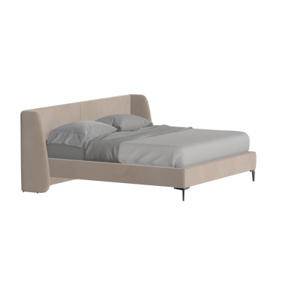 Abbey Upholstered Bed with Structured Headboard and Refined Lines