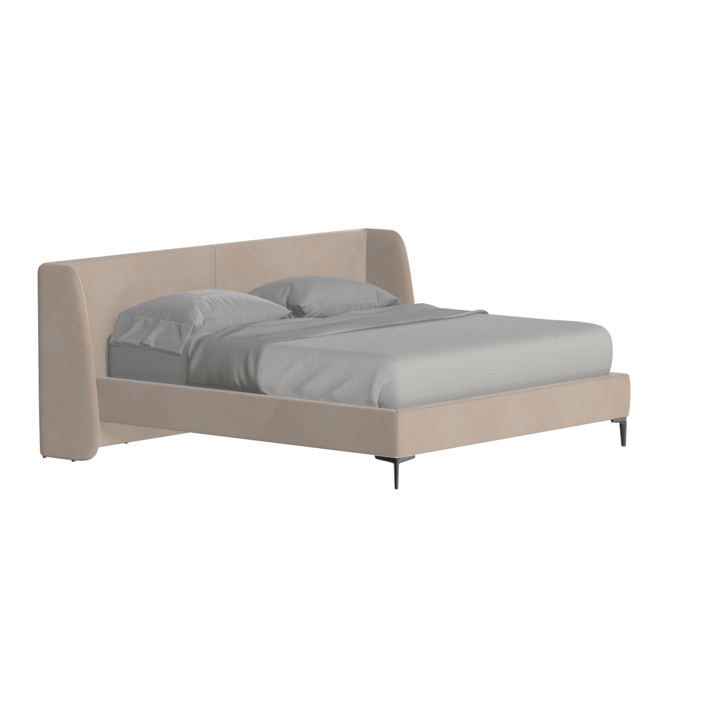 Abbey Upholstered Bed with Structured Headboard and Refined Lines