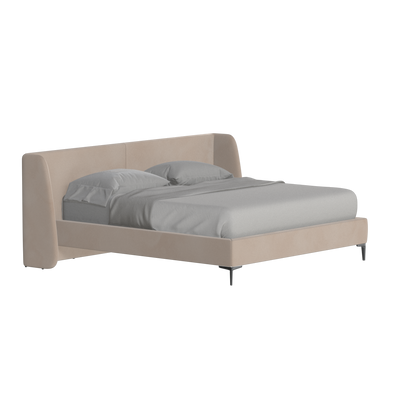 Abbey Upholstered Bed with Structured Headboard and Refined Lines