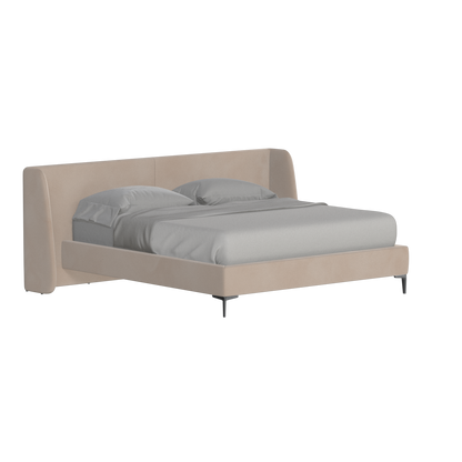 Abbey Upholstered Bed with Structured Headboard and Refined Lines