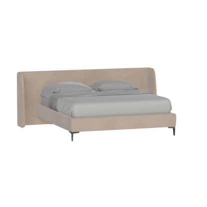 Abbey Upholstered Bed with Structured Headboard and Refined Lines