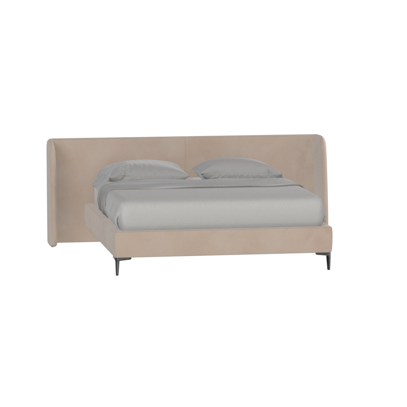 Abbey Upholstered Bed with Structured Headboard and Refined Lines