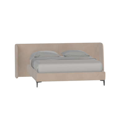 Abbey Upholstered Bed with Structured Headboard and Refined Lines