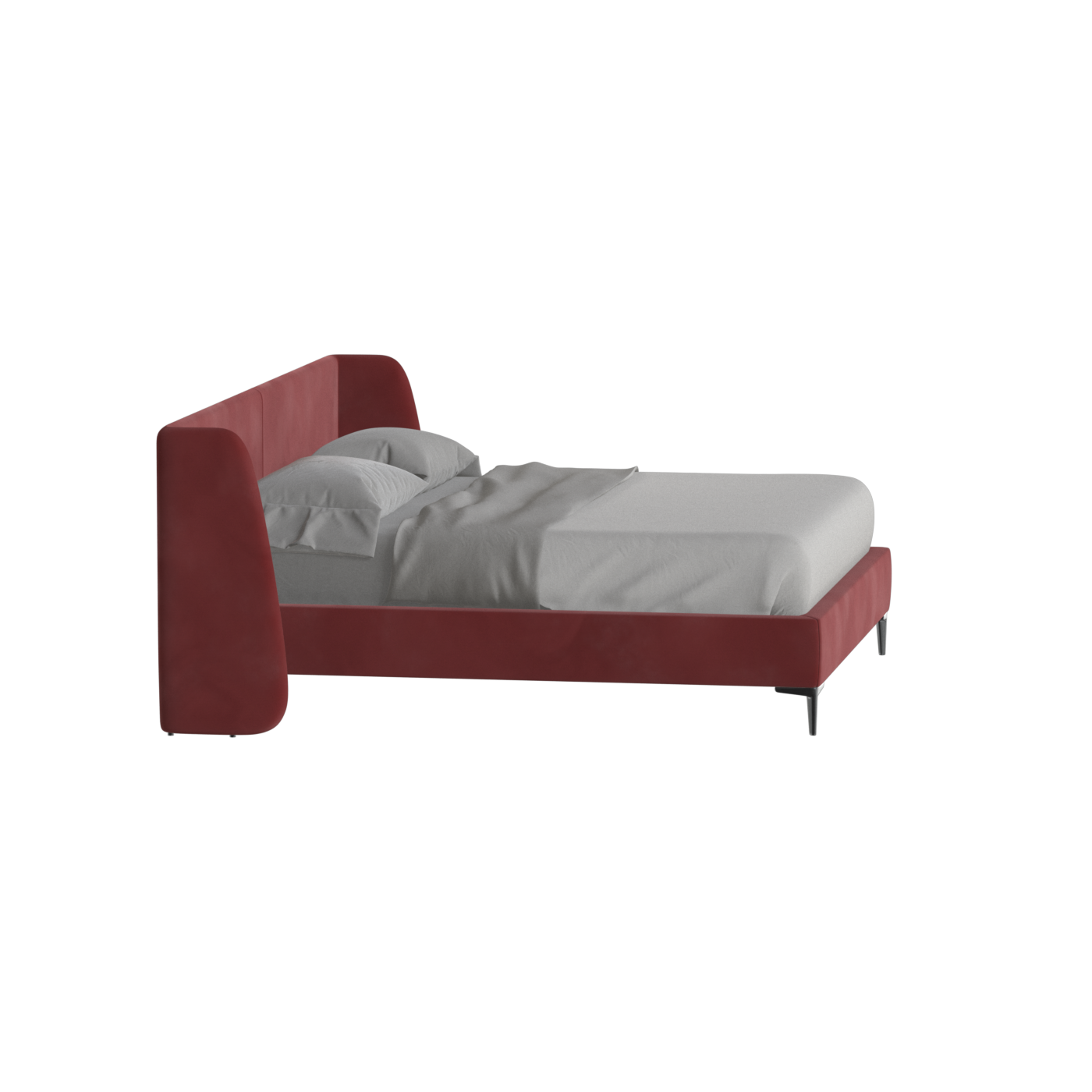 Abbey Upholstered Bed with Structured Headboard and Refined Lines
