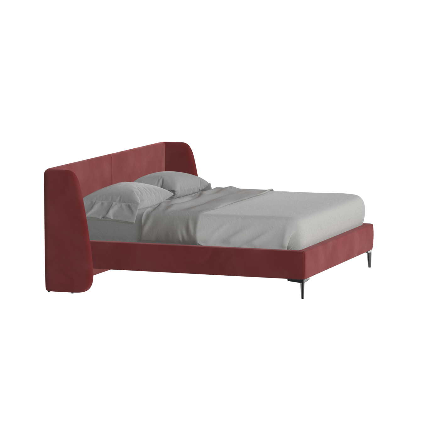 Abbey Upholstered Bed with Structured Headboard and Refined Lines