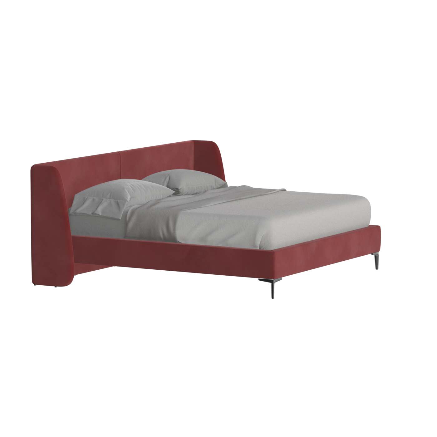 Abbey Upholstered Bed with Structured Headboard and Refined Lines
