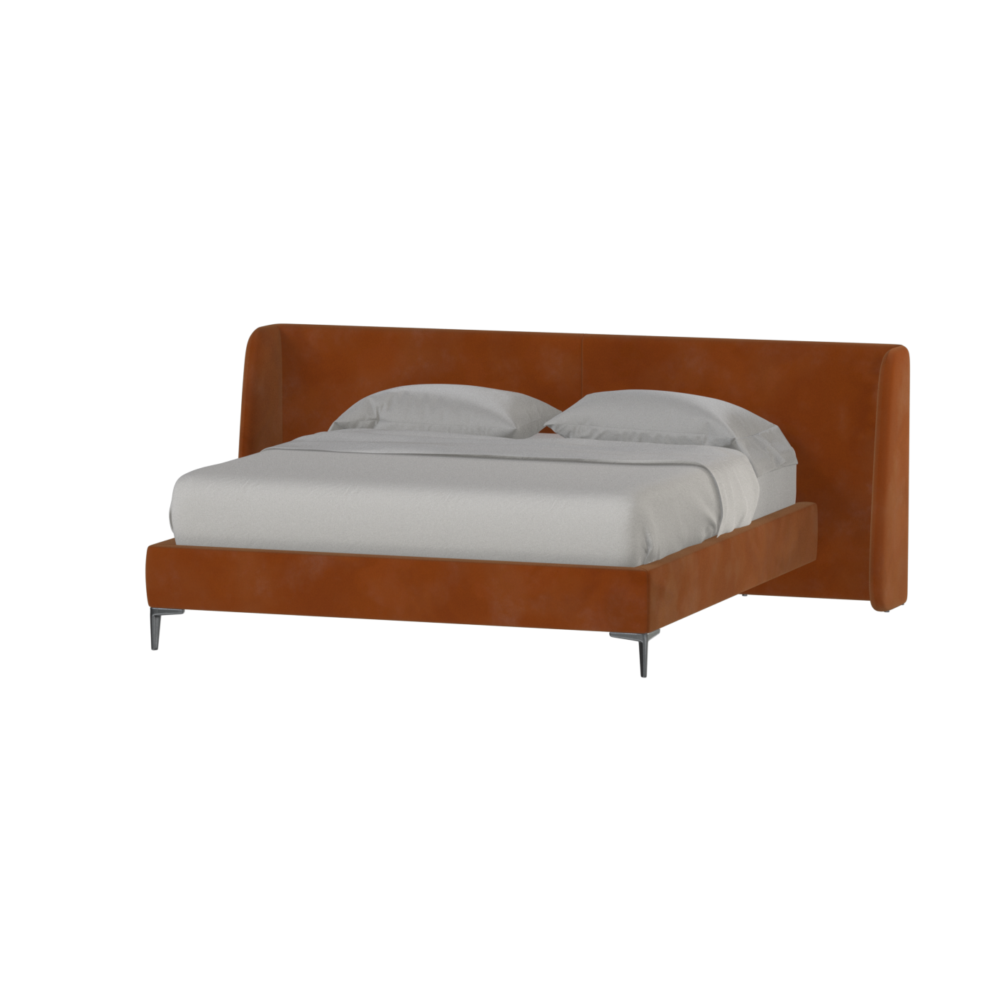 Abbey Upholstered Bed with Structured Headboard and Refined Lines