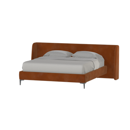 Abbey Upholstered Bed with Structured Headboard and Refined Lines