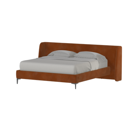 Abbey Upholstered Bed with Structured Headboard and Refined Lines