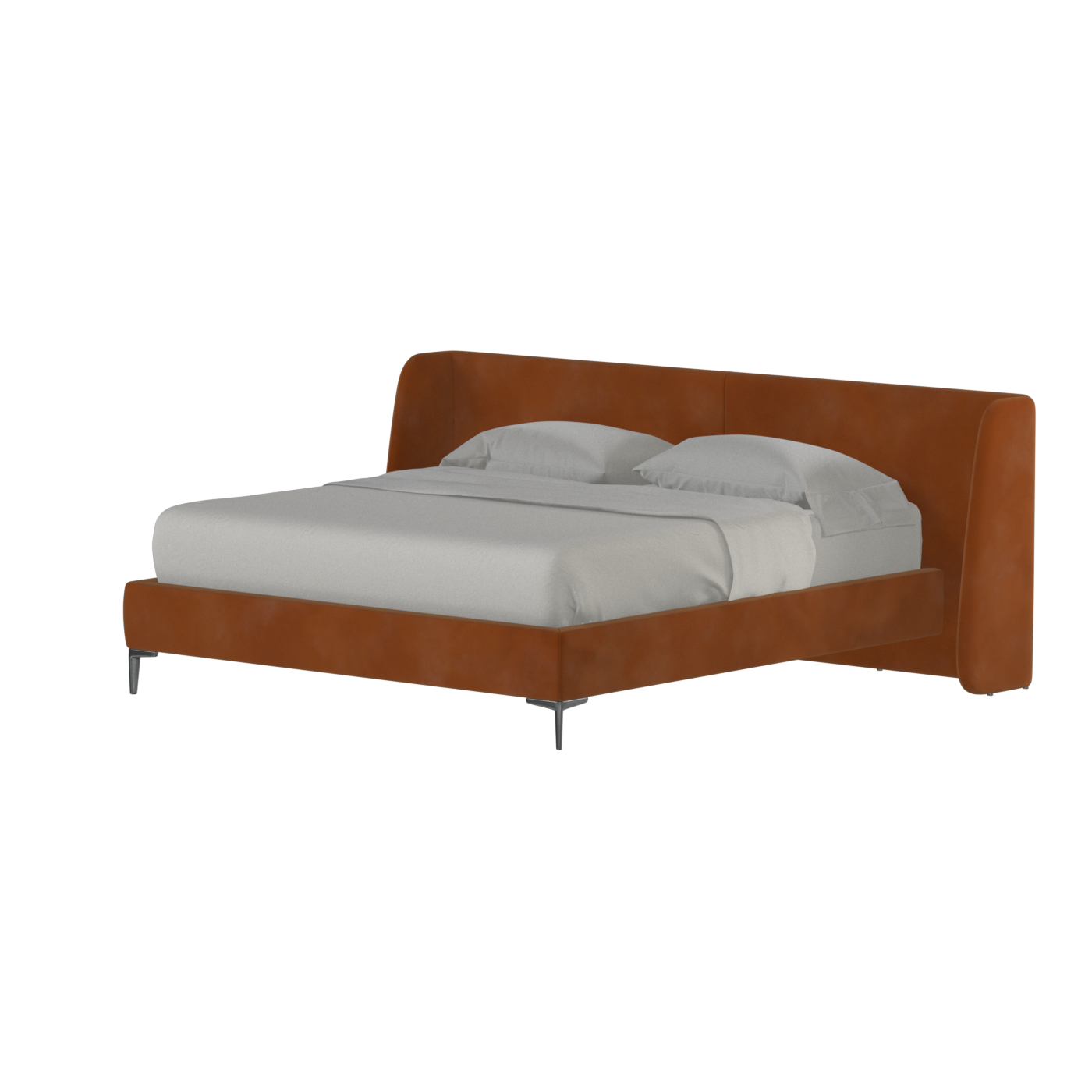 Abbey Upholstered Bed with Structured Headboard and Refined Lines