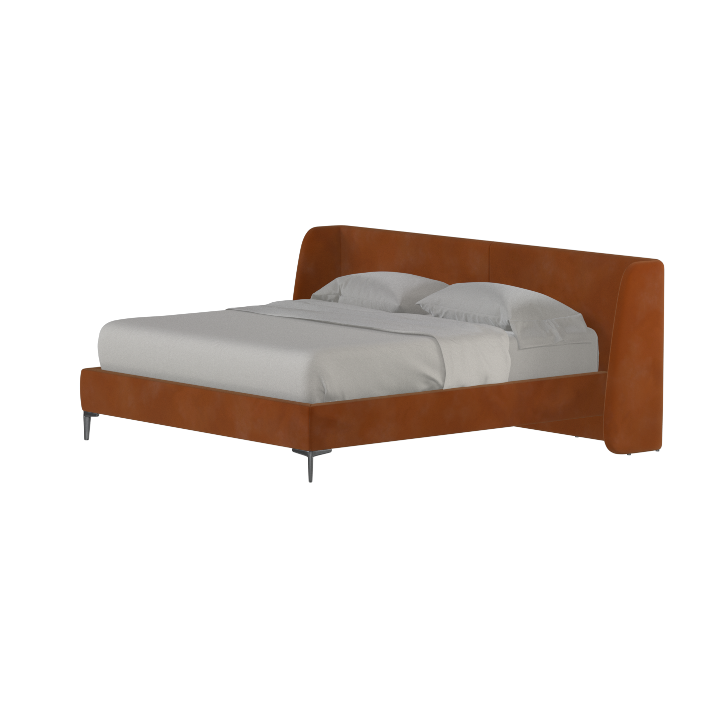 Abbey Upholstered Bed with Structured Headboard and Refined Lines