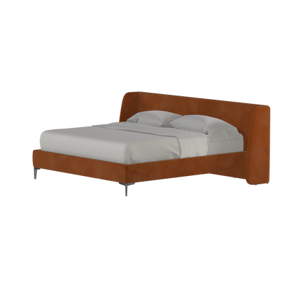 Abbey Upholstered Bed with Structured Headboard and Refined Lines