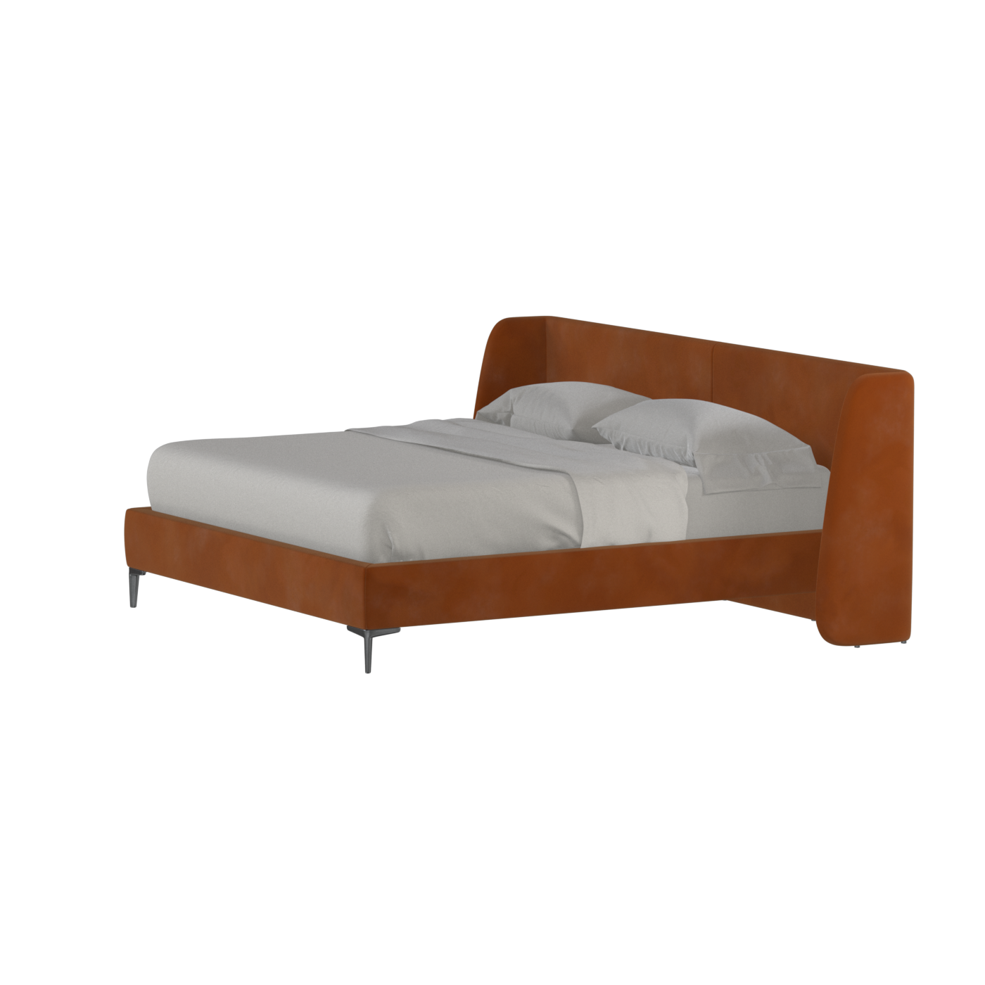Abbey Upholstered Bed with Structured Headboard and Refined Lines