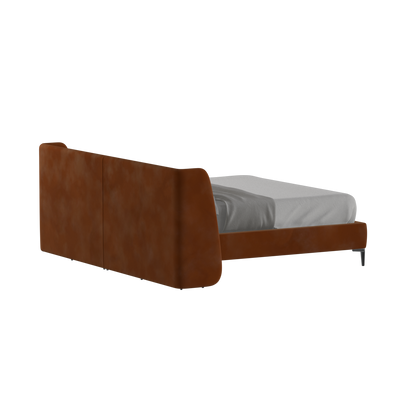 Abbey Upholstered Bed with Structured Headboard and Refined Lines