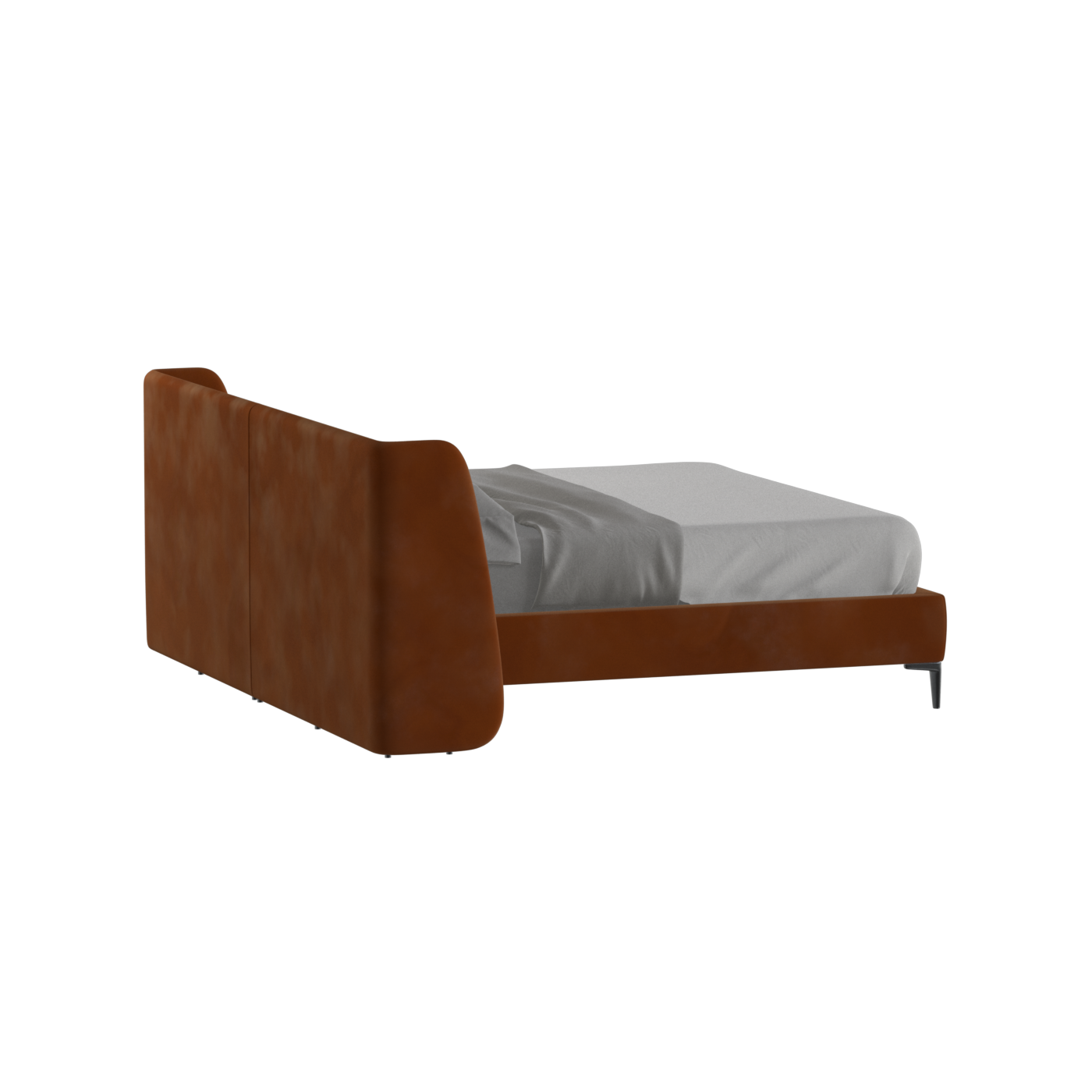 Abbey Upholstered Bed with Structured Headboard and Refined Lines
