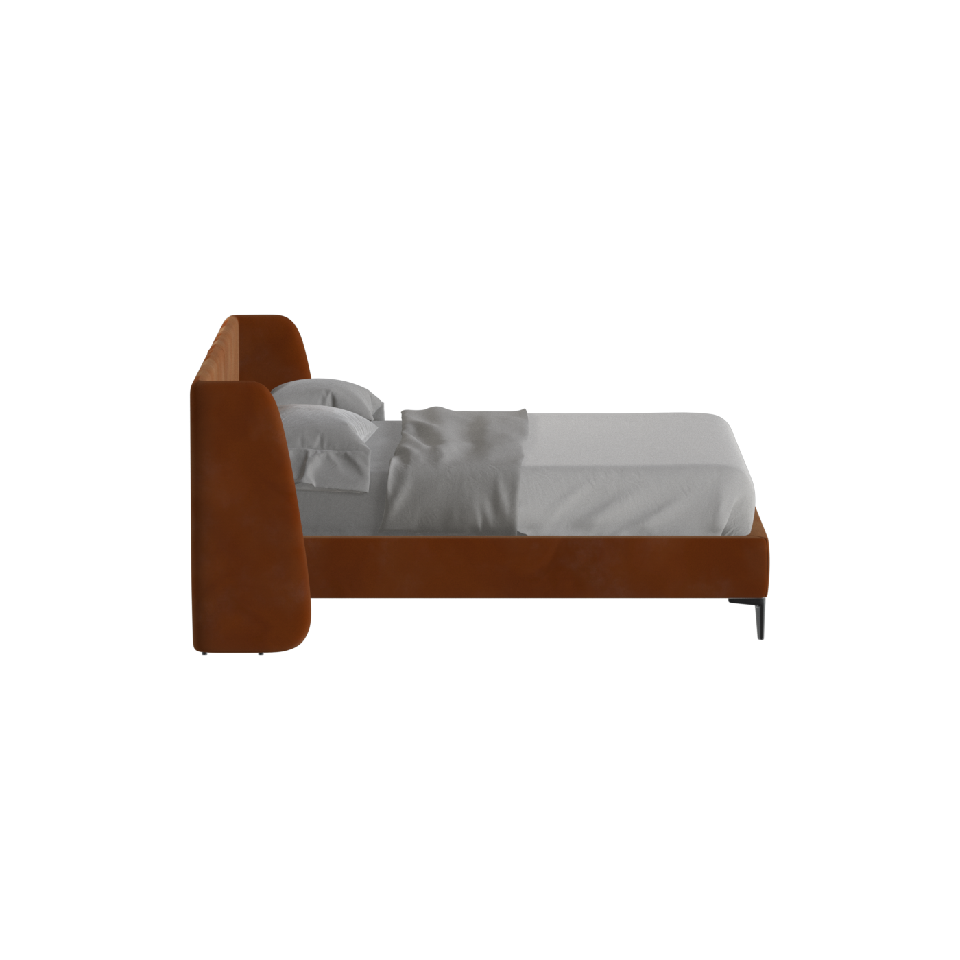 Abbey Upholstered Bed with Structured Headboard and Refined Lines