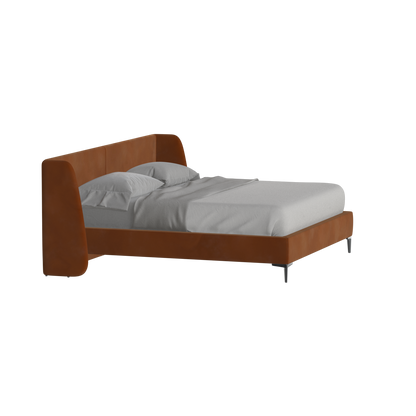 Abbey Upholstered Bed with Structured Headboard and Refined Lines
