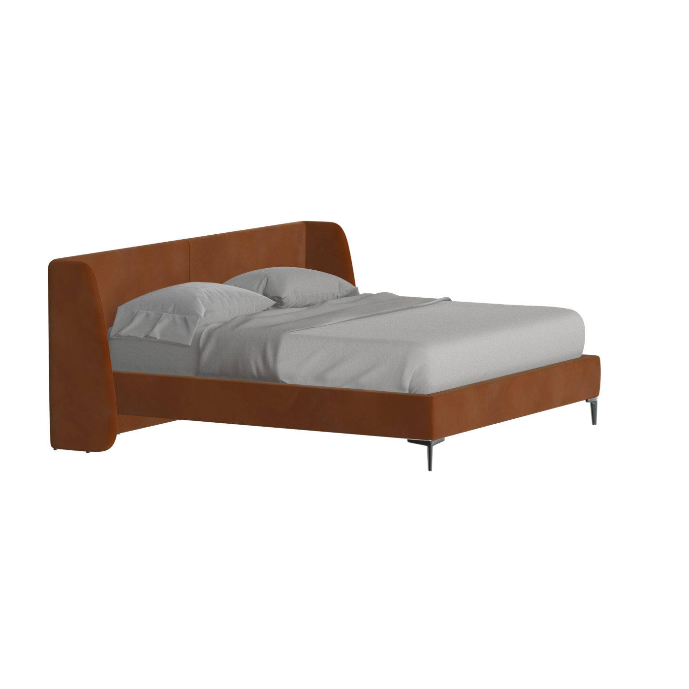 Abbey Upholstered Bed with Structured Headboard and Refined Lines
