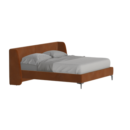 Abbey Upholstered Bed with Structured Headboard and Refined Lines