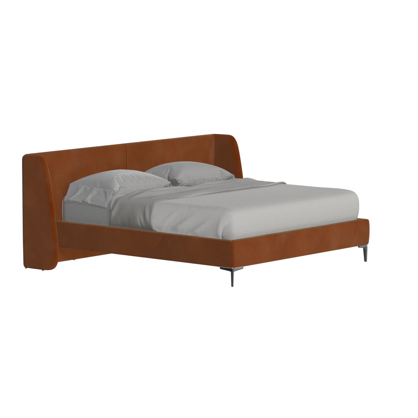 Abbey Upholstered Bed with Structured Headboard and Refined Lines