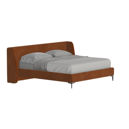 Abbey Upholstered Bed with Structured Headboard and Refined Lines