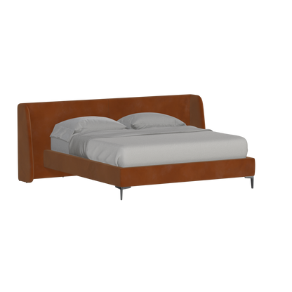Abbey Upholstered Bed with Structured Headboard and Refined Lines