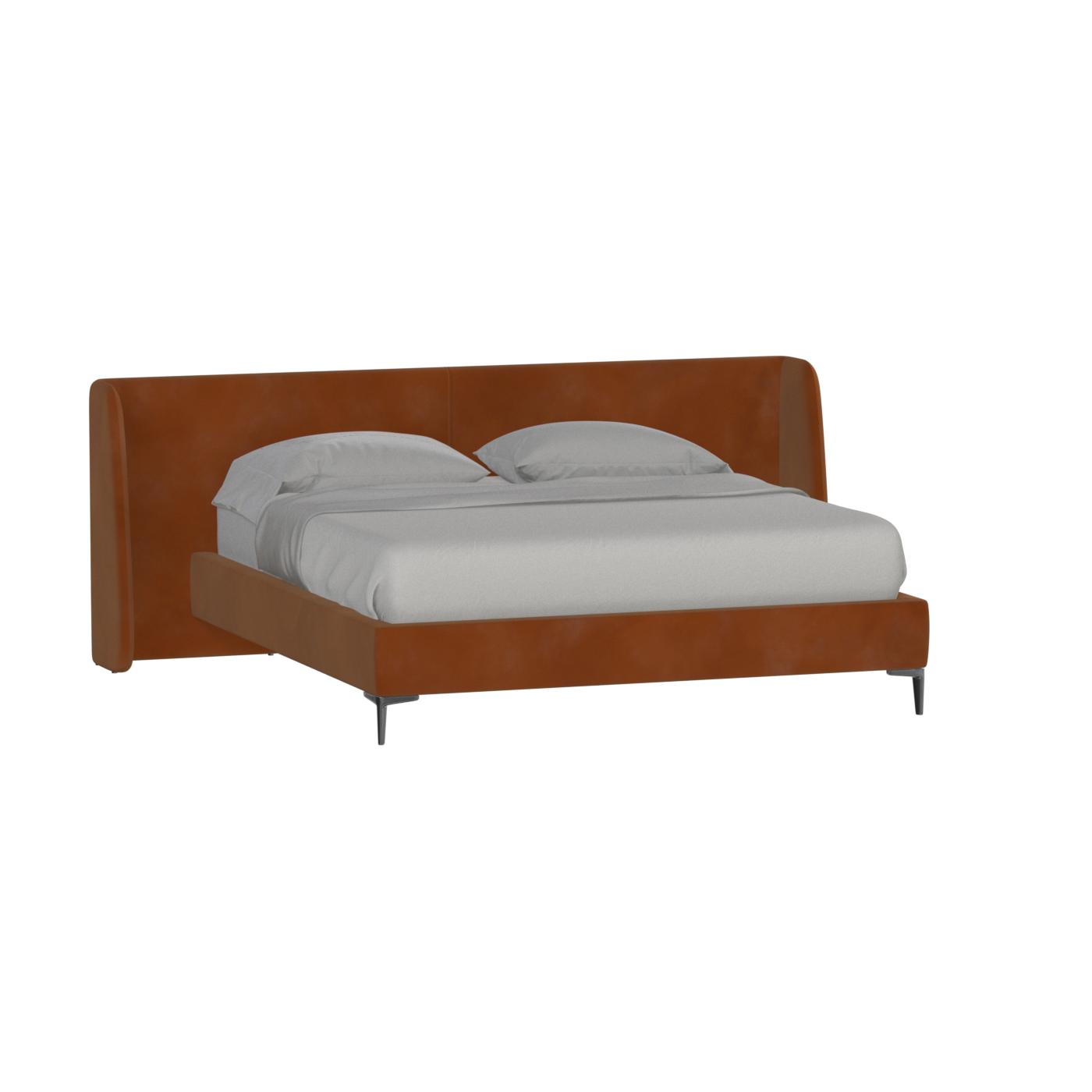Abbey Upholstered Bed with Structured Headboard and Refined Lines