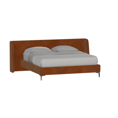 Abbey Upholstered Bed with Structured Headboard and Refined Lines