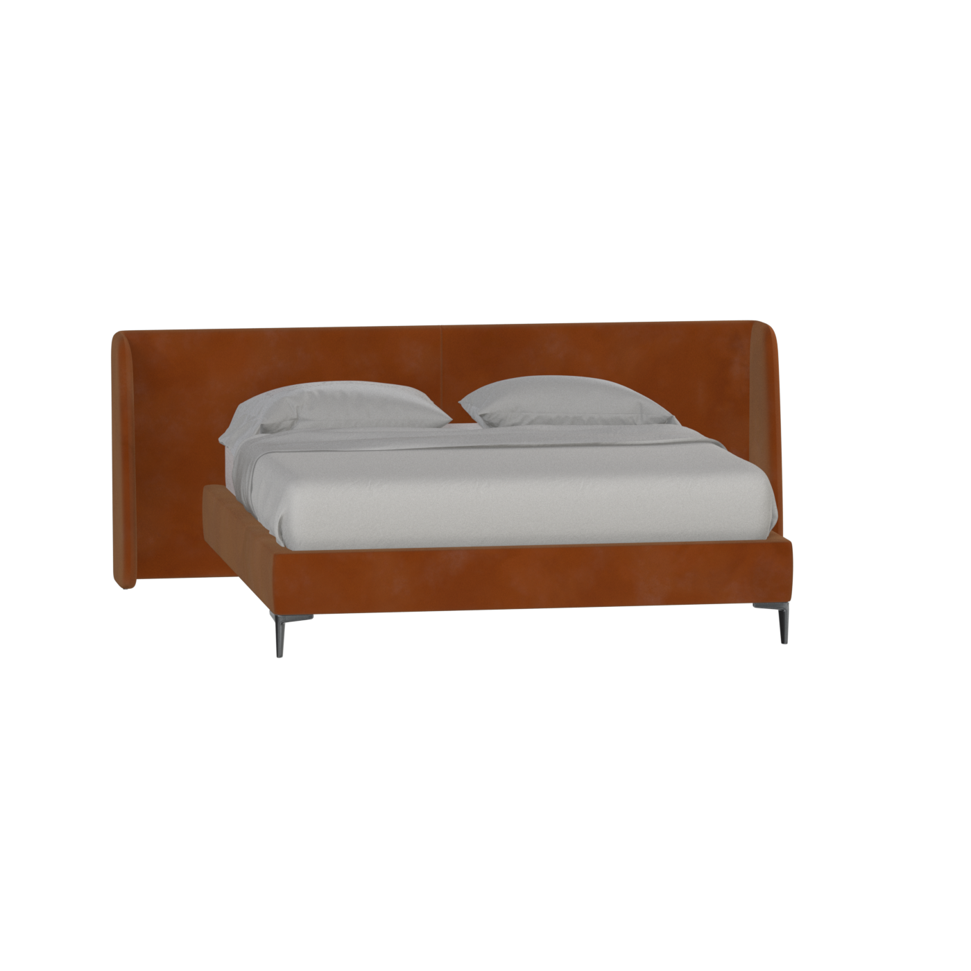 Abbey Upholstered Bed with Structured Headboard and Refined Lines