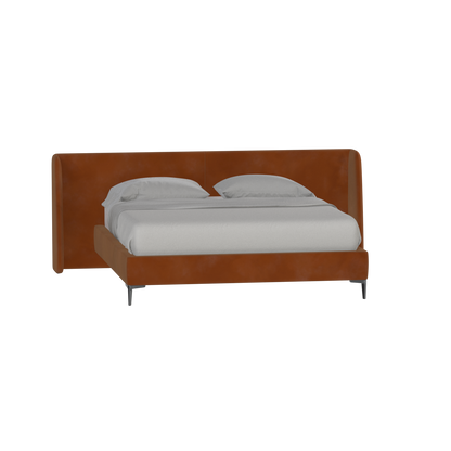 Abbey Upholstered Bed with Structured Headboard and Refined Lines