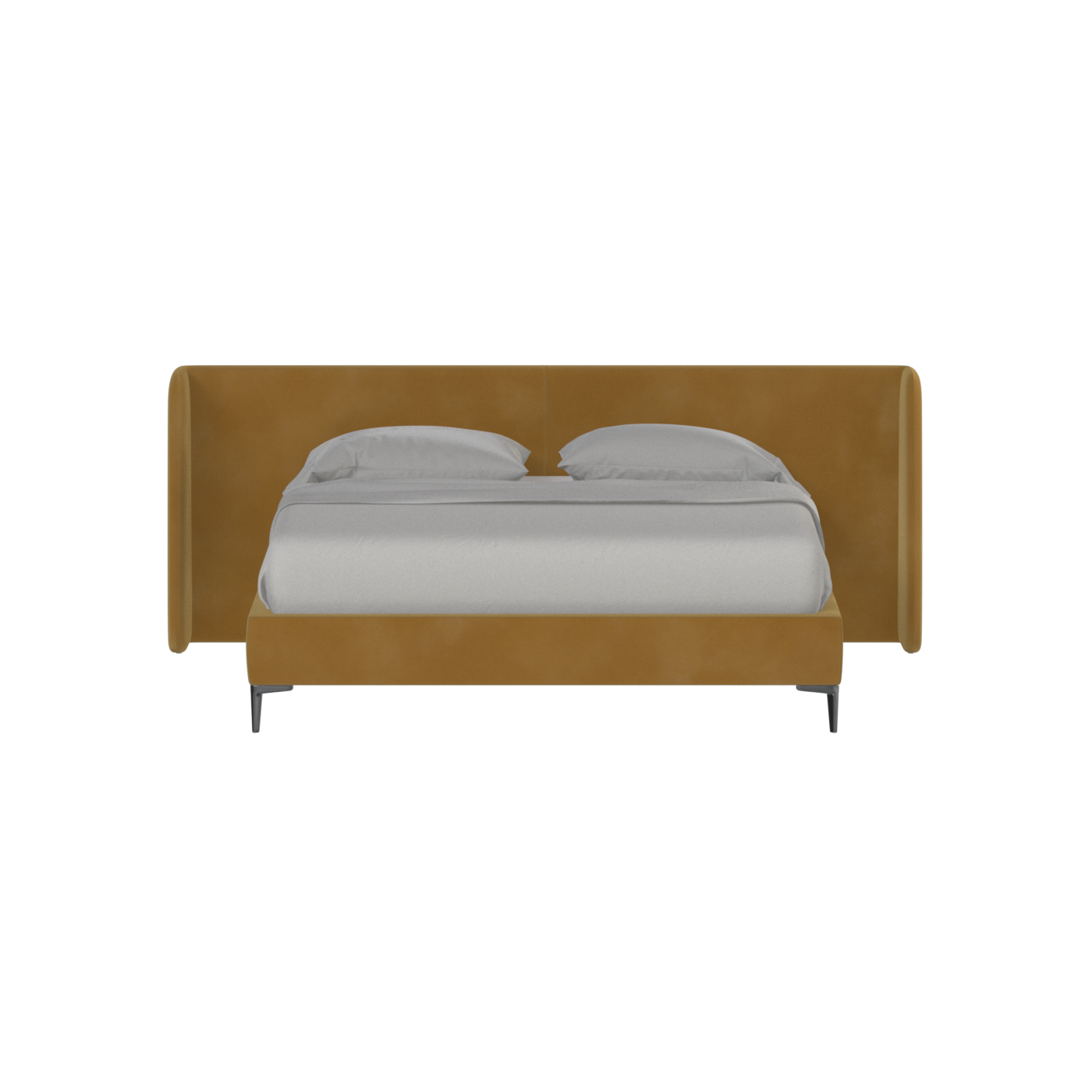 Abbey Upholstered Bed with Structured Headboard and Refined Lines