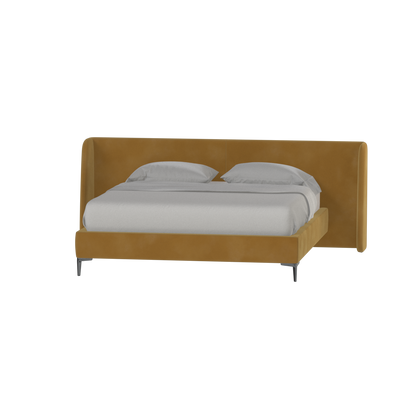 Abbey Upholstered Bed with Structured Headboard and Refined Lines