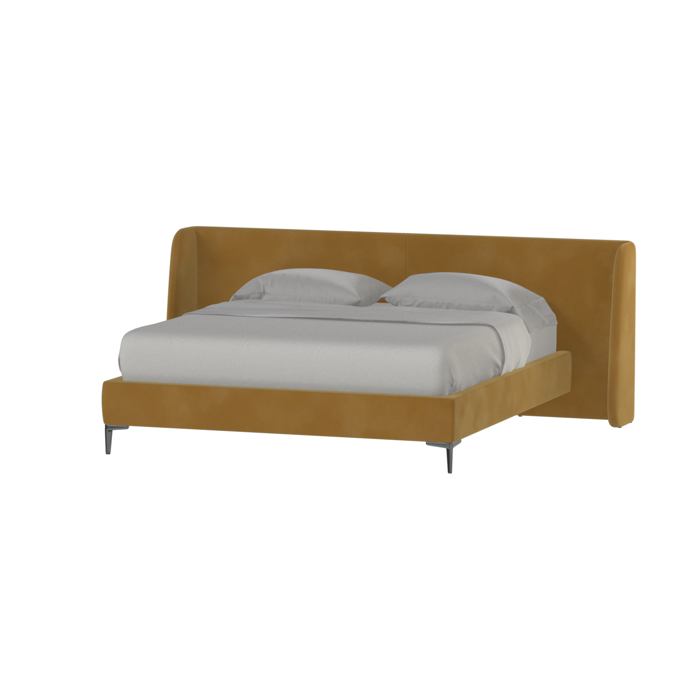 Abbey Upholstered Bed with Structured Headboard and Refined Lines