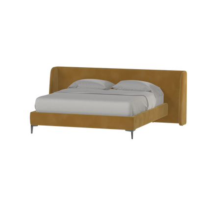 Abbey Upholstered Bed with Structured Headboard and Refined Lines