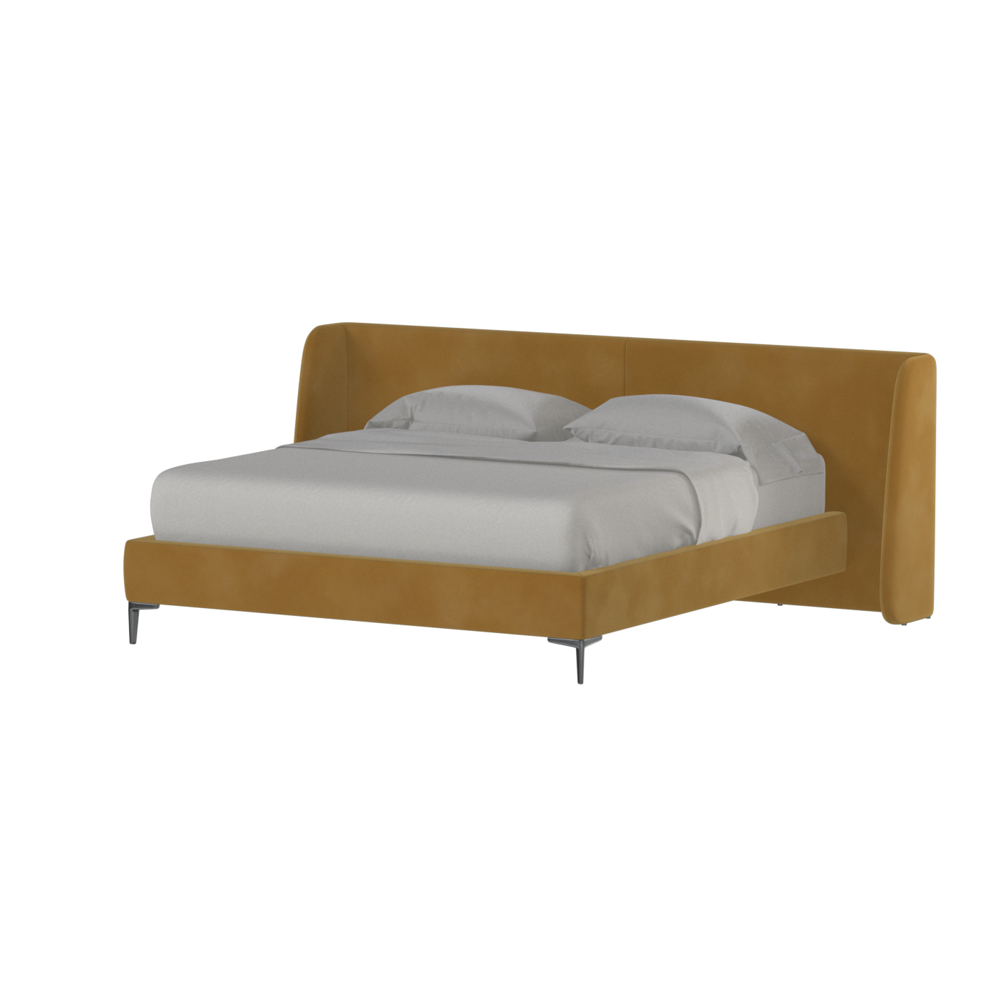 Abbey Upholstered Bed with Structured Headboard and Refined Lines