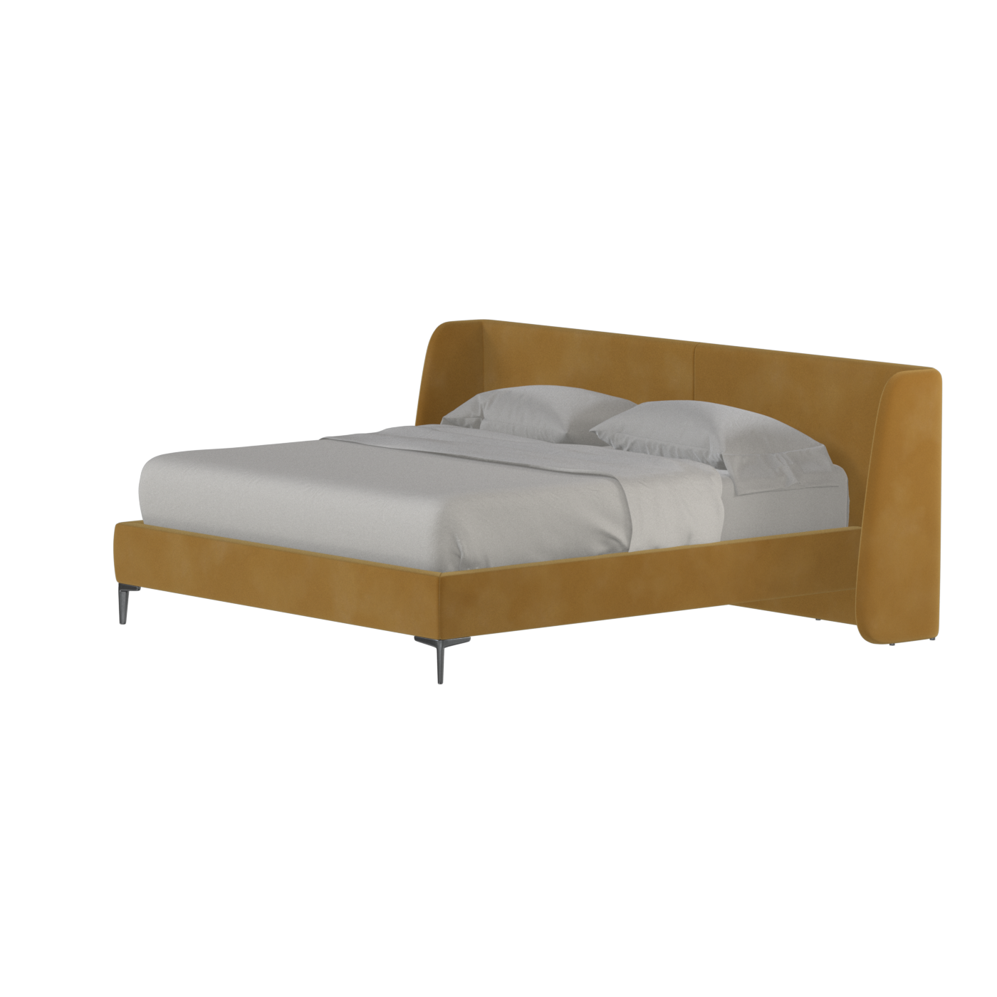 Abbey Upholstered Bed with Structured Headboard and Refined Lines
