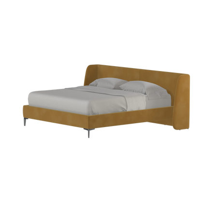 Abbey Upholstered Bed with Structured Headboard and Refined Lines