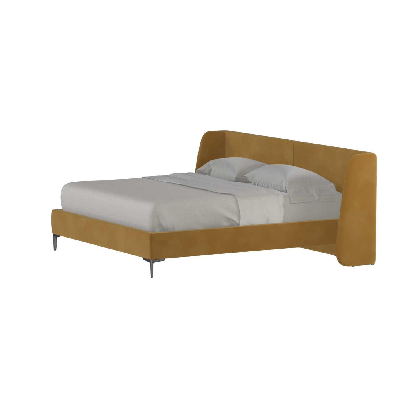 Abbey Upholstered Bed with Structured Headboard and Refined Lines
