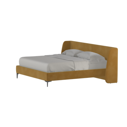 Abbey Upholstered Bed with Structured Headboard and Refined Lines
