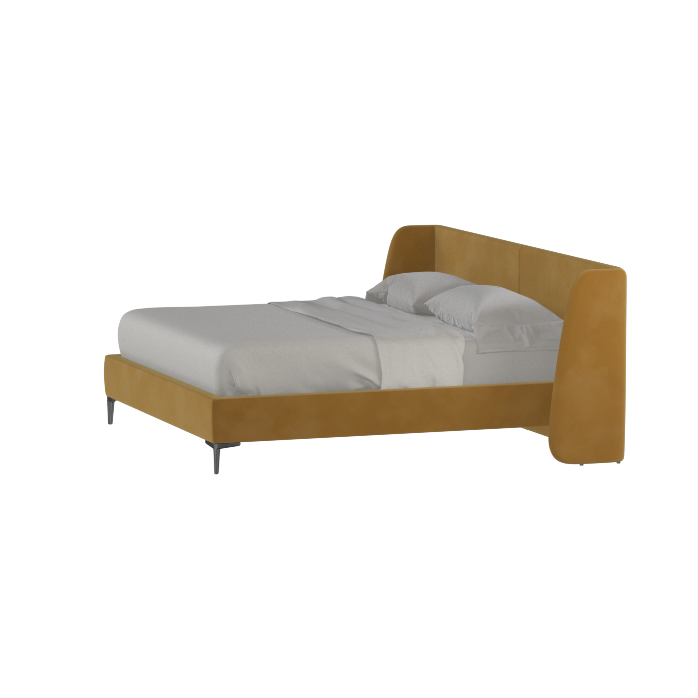 Abbey Upholstered Bed with Structured Headboard and Refined Lines
