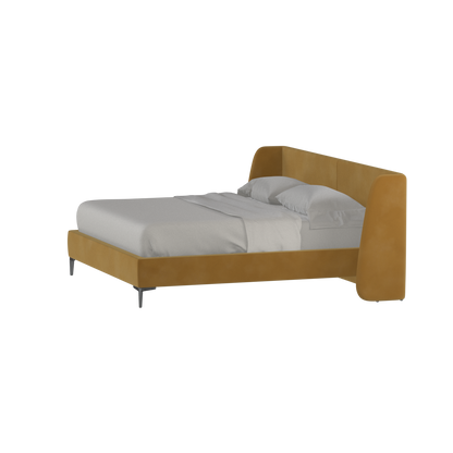 Abbey Upholstered Bed with Structured Headboard and Refined Lines