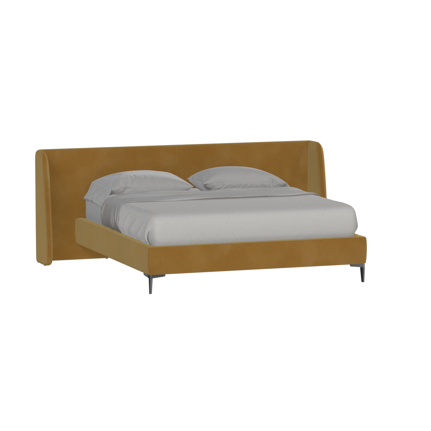 Abbey Upholstered Bed with Structured Headboard and Refined Lines