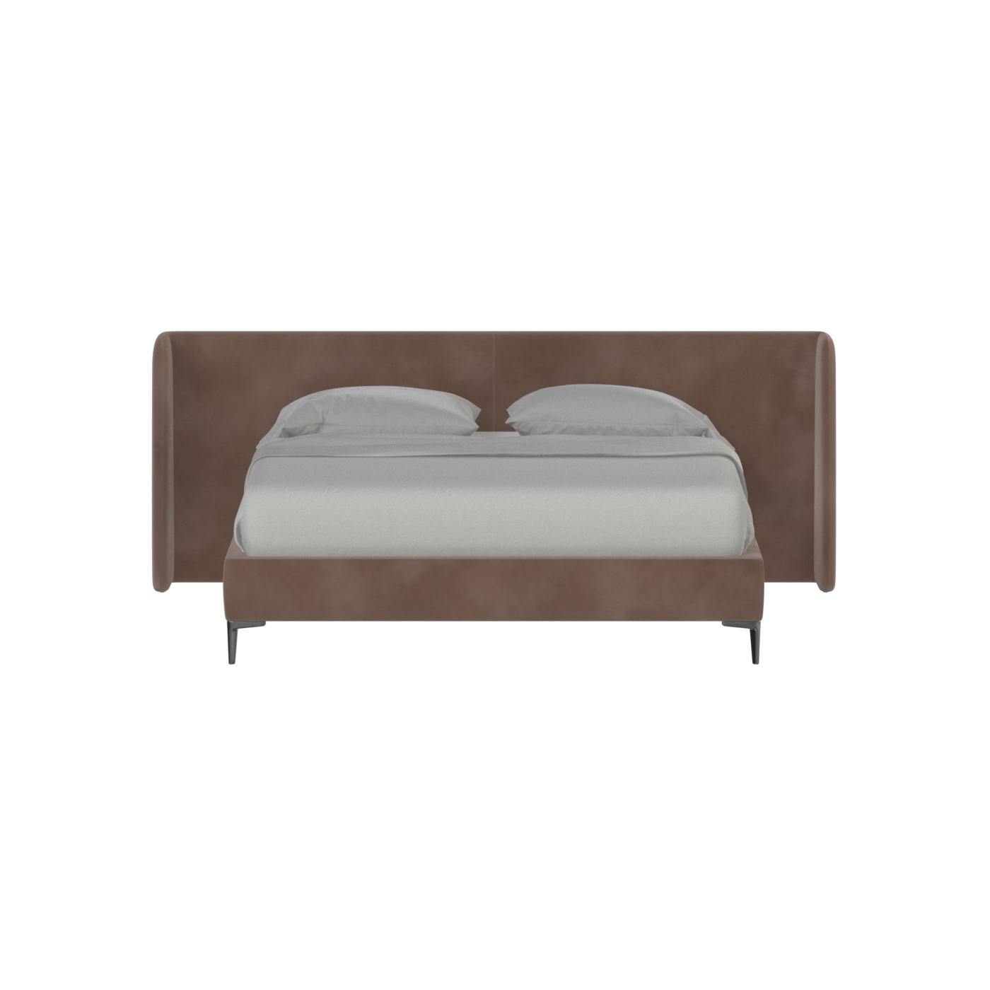 Abbey Upholstered Bed with Structured Headboard and Refined Lines
