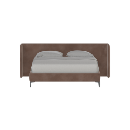 Abbey Upholstered Bed with Structured Headboard and Refined Lines