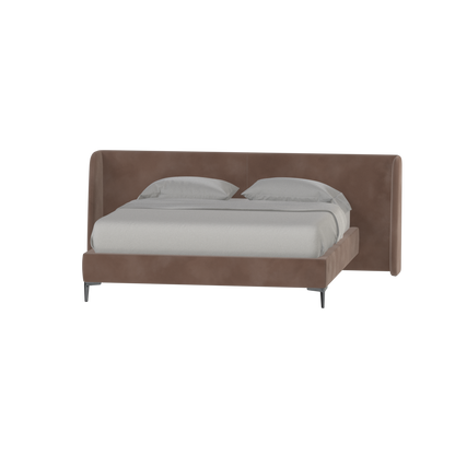 Abbey Upholstered Bed with Structured Headboard and Refined Lines