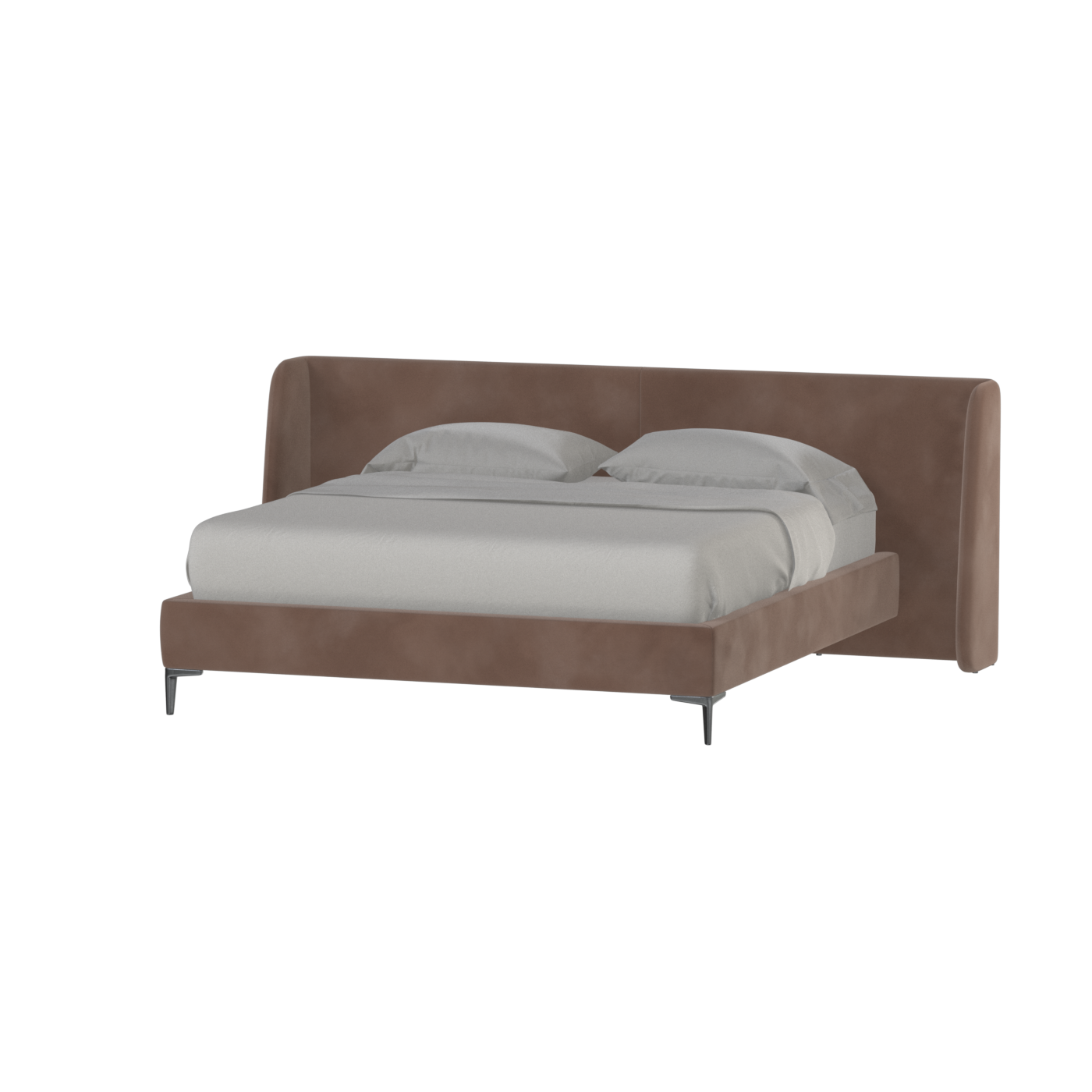 Abbey Upholstered Bed with Structured Headboard and Refined Lines