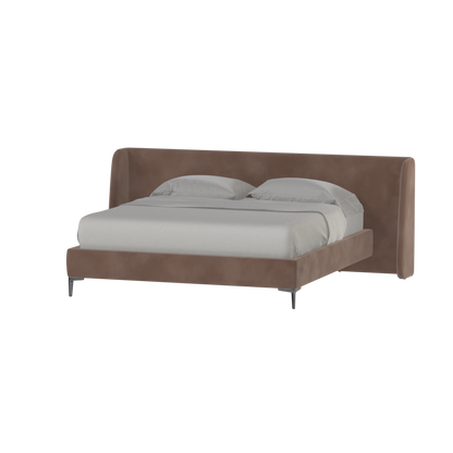 Abbey Upholstered Bed with Structured Headboard and Refined Lines