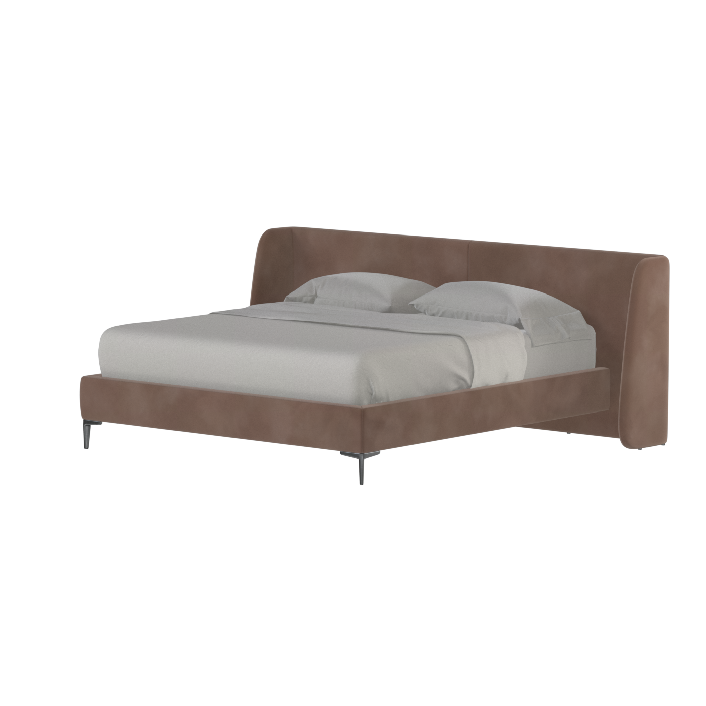Abbey Upholstered Bed with Structured Headboard and Refined Lines