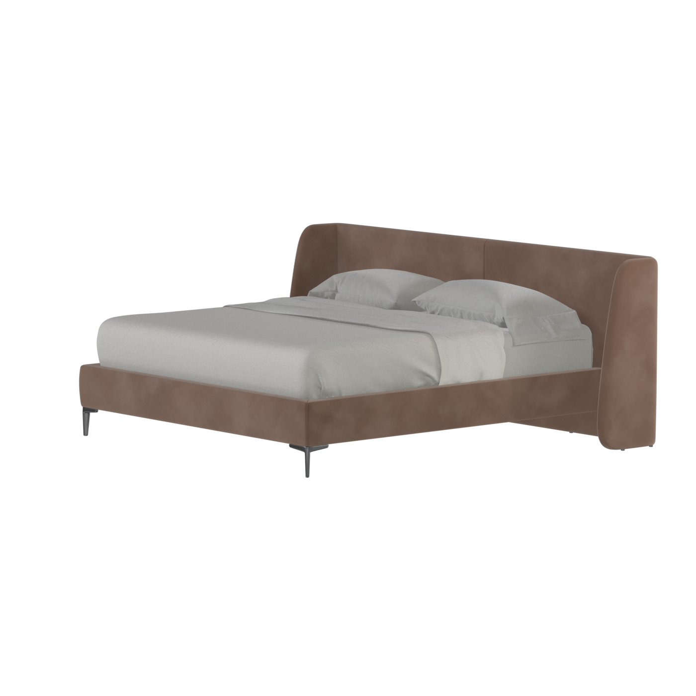 Abbey Upholstered Bed with Structured Headboard and Refined Lines