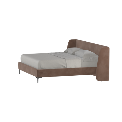 Abbey Upholstered Bed with Structured Headboard and Refined Lines